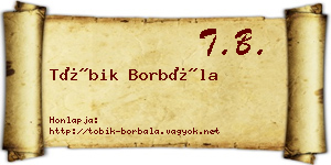 Tóbik Borbála névjegykártya